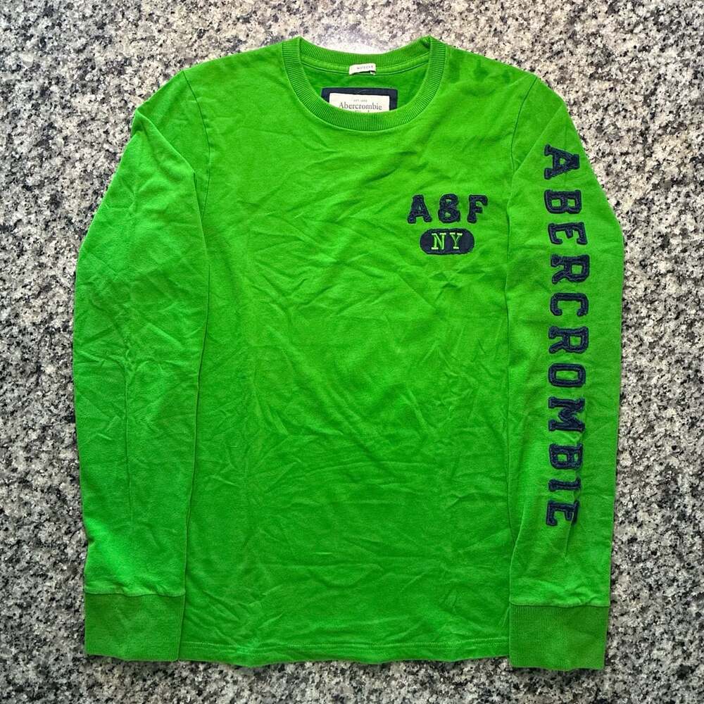 Abercrombie & Fitch Muscle Long Sleeve Tee Green Size L